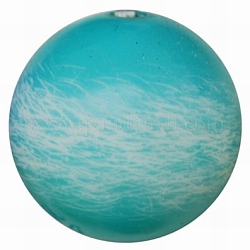 Colorful Resin Beads, Round, Deep Sky Blue, 18mm, Hole: 2mm