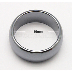 Magnetische synthetische Hämatit Breitbandringe, Grau, Größe: ca. 24mm Durchmesser, 10 mm dick, Innendurchmesser: 19 mm