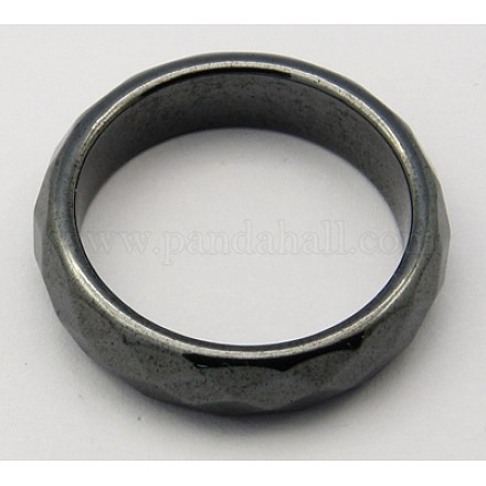 Non-Magnetic Synthetic Hematite Wide Band Rings RJEW-A026-3-1