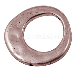 Tibetan Style Irregular Ring Bead Frames, Cadmium Free & Nickel Free & Lead Free, Red Copper, 20.5x20.5x3mm, Hole: 12mm