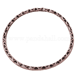 Tibetan Style Linking Rings, Circle Frames, Cadmium Free & Nickel Free & Lead Free, Red Copper, 38.5x38.5x2mm
