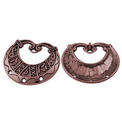 Tibetan Style Links, Lead Free & Cadmium Free & Nickel Free, Red Copper Color, Bag, 31mm long, 36mm wide, 2mm thick, hole: 2mm