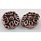 Tibetan Style Alloy Beads, Cadmium Free & Nickel Free & Lead Free, Red Copper, 11x10x6mm, Hole: 1mm