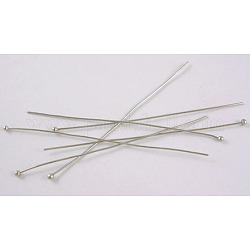 Brass Ball Head Pins, Platinum Color, Size: about 0.5mm thick, 26mm long, head: 1.5mm