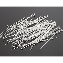 Brass Ball Head Pins, Silver Color Plated,  Size: about 0.5mm thick, 24 Gauge,, 40mm long, Head: 1.5mm