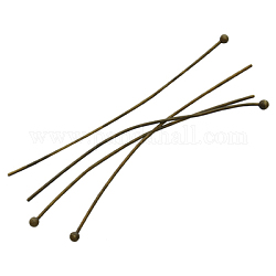 Brass Ball Head Pins, Antique Bronze Color, Size: about 0.5mm wide, 60mm long, head: 1.5mm
