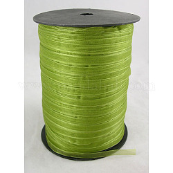 オーガンジーリボン  黄緑  1/4インチ（6mm）  500ヤード/ロール（457.2メートル/ロール）