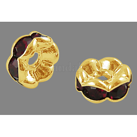Brass Rhinestone Spacer Beads RSB028NF-09G-1