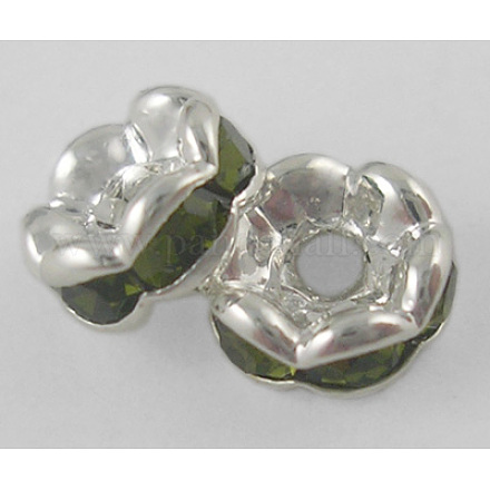 Abalorios de latón Diamante de imitación espaciador RSB028NF-11-1