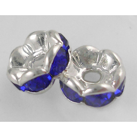 Abalorios de latón Diamante de imitación espaciador RSB030NF-15-1