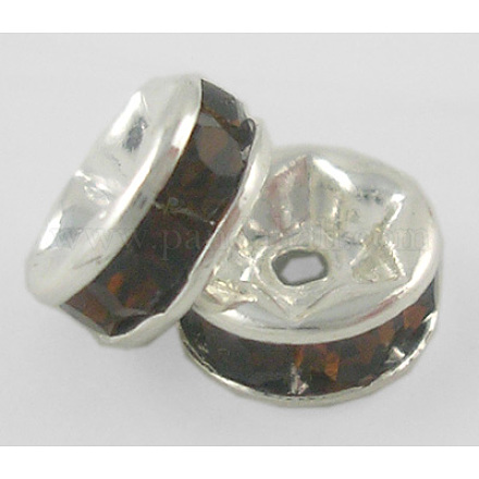 Grado de latón un Diamante de imitación entrepieza de abalorios RSB036NF-06-1