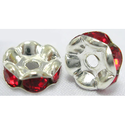 Abalorios de latón Diamante de imitación espaciador RSB06C05-1
