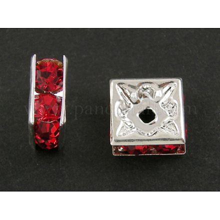 Abalorios de latón Diamante de imitación espaciador RSB074NF-08S-1