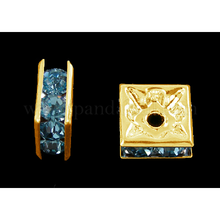 Brass Rhinestone Spacer Beads RSB074NF-13G-1