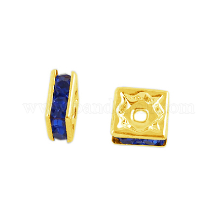 Brass Rhinestone Spacer Beads RSB074NF-15G-1