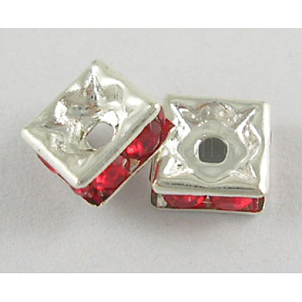 Abalorios de latón Diamante de imitación espaciador RSB6mmC01-1