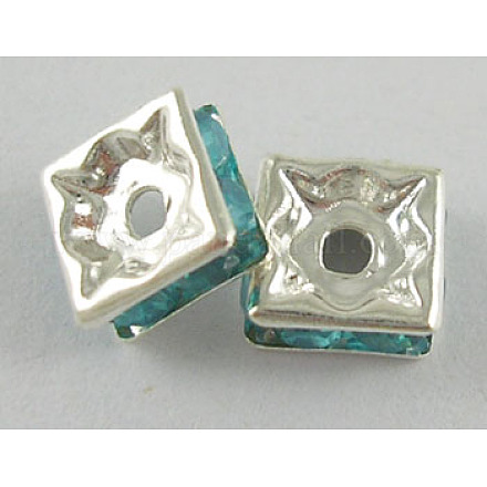 Abalorios de latón Diamante de imitación espaciador RSB6mmC11-1