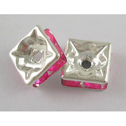 Abalorios de latón Diamante de imitación espaciador RSB8mmC15-1