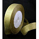 グリッターメタリックリボン  ラメリボン  オーガンジーの弓のためのDIYの材料  リバーシブル  金色  サイズ：幅約3/4インチ（20mm）  25ヤード/ロール（22.86メートル/ロール）  10のロール/グループ  250ヤード/グループ（228.6メートル/グループ） RS20mmY-G-2