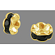 Brass Rhinestone Spacer Beads RSB030NF-04G-1