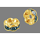Brass Rhinestone Spacer Beads RSB030NF-13G-1