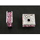 Abalorios de latón Diamante de imitación espaciador RSB071NF-07S-1