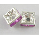 Abalorios de latón Diamante de imitación espaciador RSB6mmC07-1
