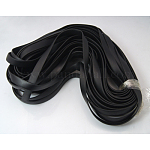 Cable de caucho sintético, ningún agujero, piso, negro, 10x2mm, aproximadamente 54.68~57.96 yarda (50~53 m) / 2000g