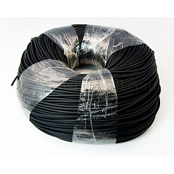 Synthetic Rubber Cord, Hollow, Black, 3mm, Hole: 0.8mm, about 263.56 yards(241m)/2000g