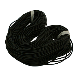 Synthetic Rubber Cord, Hollow, Black, 4mm, Hole: 1.5~2mm, about 131.23 yards(120m)/2000g