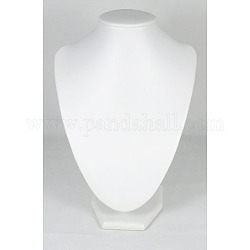 Jewelry Necklace Display Bust, White Leatherette Pedestal Displays, Wood And Cardboard, 17cmx25cm