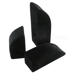 A Set of Black Velvet Displays, Wood and Cardboard, 3pcs, 24.5cmx6.6cmx7cm, 19.5cmx6.5cmx7.5cm, 14.5cmx6.5cmx7cm