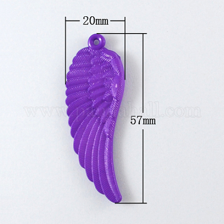 カラフルアクリルパーツ  ウイング  暗紫色  57x20x5mm  穴：2mm  約310個/500g SACR-S067-3-1