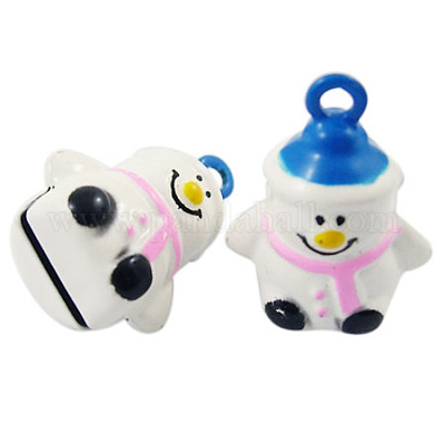 Подвески из латуни с эмалью рождественские колокольчики SB020Y-1