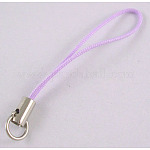 Mobile Phone Strap, Colorful DIY Cell Phone Straps, Alloy Ends with Iron Rings, Violet, 6cm