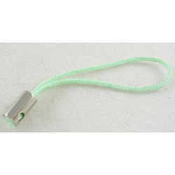 Sangle de téléphone portable, coloré bricolage courroies de téléphone cellulaire, boucle de cordon en nylon avec emembouts en alliage, vert clair, 50~60mm