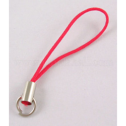 Cinghia del telefono mobile, colorati fai da te cinghie del telefono cellulare, estremità in lega con anelli di ferro, rosso, 6cm
