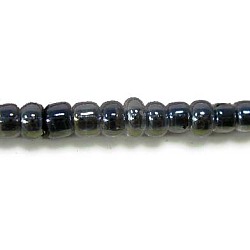 12/0 Perlas de semillas de vidrio, Colores interiores lustre, negro, aproximamente 2 mm de diámetro, aproximamente 30000 unidades / libra