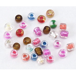 Perles de rocaille en verre, rocaillles à trous ronds, couleur mixte, 2~2.5 mm de diamètre, Trou: 1mm