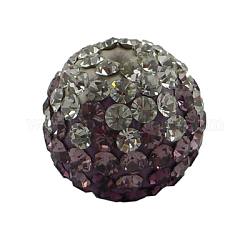Perles de cristal autrichien, pavé de billes, avec de la pâte polymère à l'intérieur, ronde, environ 10 mm de diamètre, Trou: 1mm