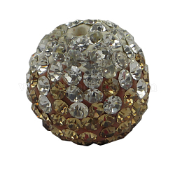 Perles de cristal autrichien, pavé de billes, avec de la pâte polymère à l'intérieur, ronde, environ 10 mm de diamètre, Trou: 1mm