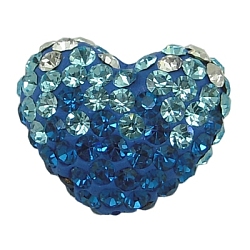 Cristallo austriaco pavimenta perline, creazione di gioielli per la festa della mamma, con argilla polimerica all'interno, cuore, 243_capri blu, circa 14 mm di larghezza, 11 mm di lunghezza, 8 mm di spessore, Foro: 1 mm
