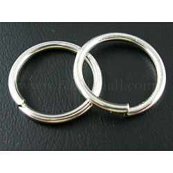 Iron Jump Rings, Open Jump Rings, Silver, 16x1.5mm, Inner Diameter: 13mm, about 1500pcs/1000g