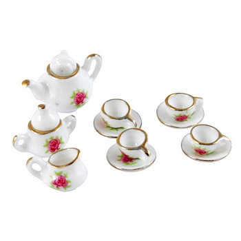 Porcelain Tea Set Decorations SJEW-R019