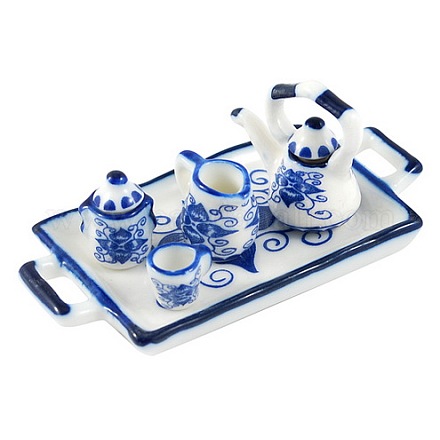 Porcelain Tea Set Home Decorations SJEW-R011-1