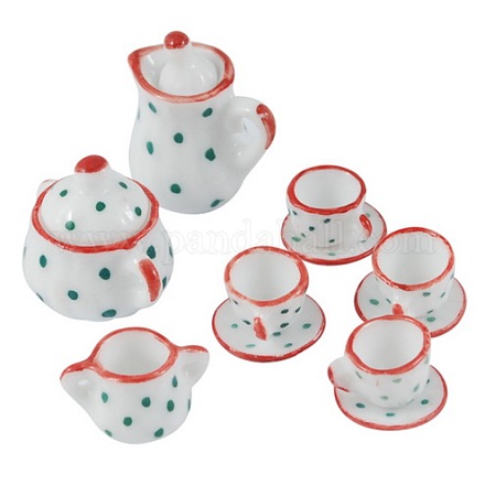 Porcelain Tea Set Decorations SJEW-R017-1