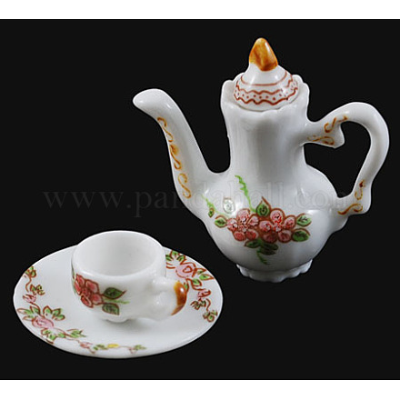 Juego de té de porcelana hecho a mano decoración SJEW-R272-1