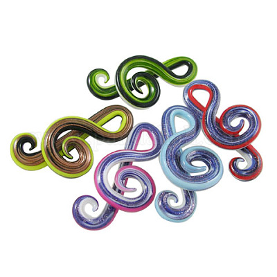 Ручной работы Lampwork стеклянные большие кулоны SLSP036J-1