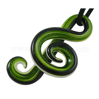 Ручной работы Lampwork стеклянные большие кулоны SLSP036J-1