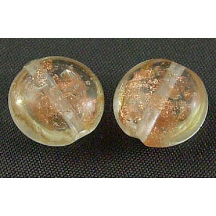 Perles vernissées de sable d'or manuelles  SLFG12mm09Y-1